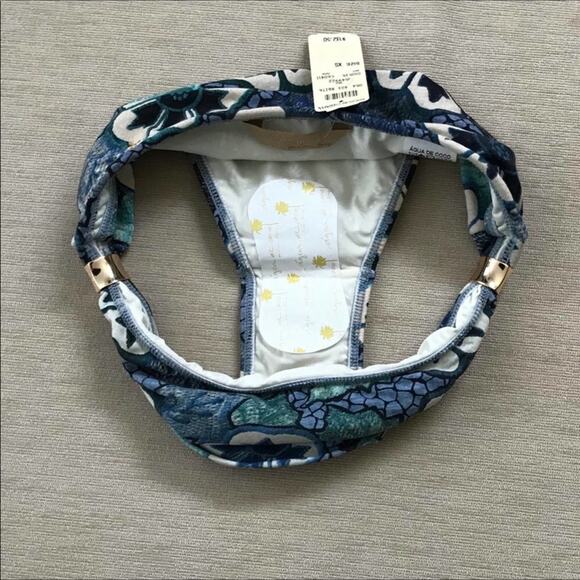 Agua De Coco NWT Bikini Swim Bottom Floral Tropical Embellished Print - Picture 8 of 8